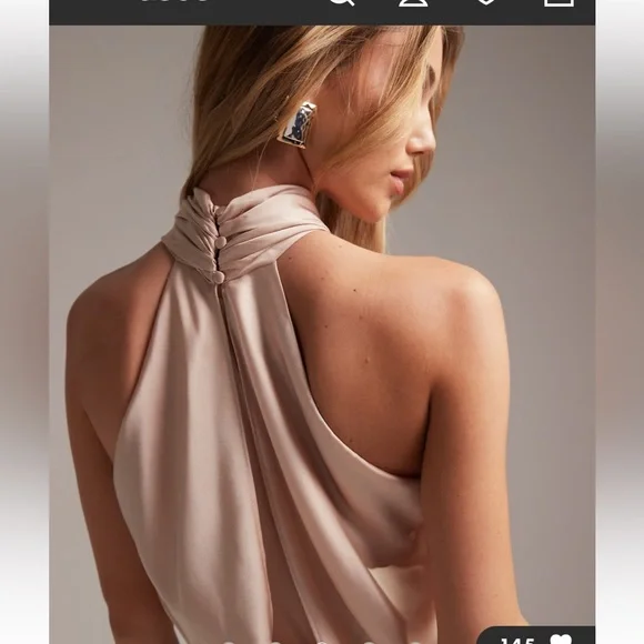 NWT ASOS Design Satin Halter Maxi Formal Gown Dress. Size 6. Medium. - Picture 7 of 16